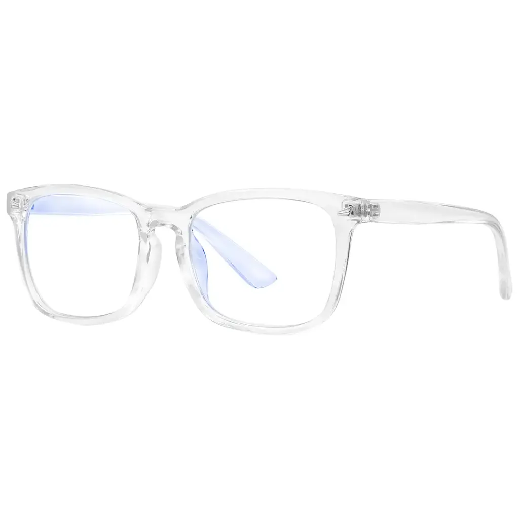 Clear acetate frame with blue-light lenses